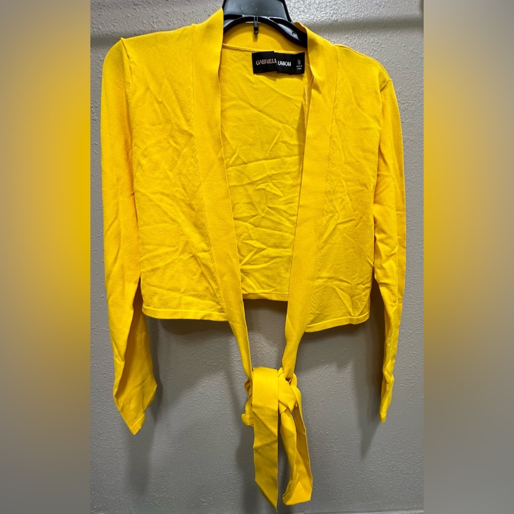 Gabrielle Union Yellow Tie-Front Top